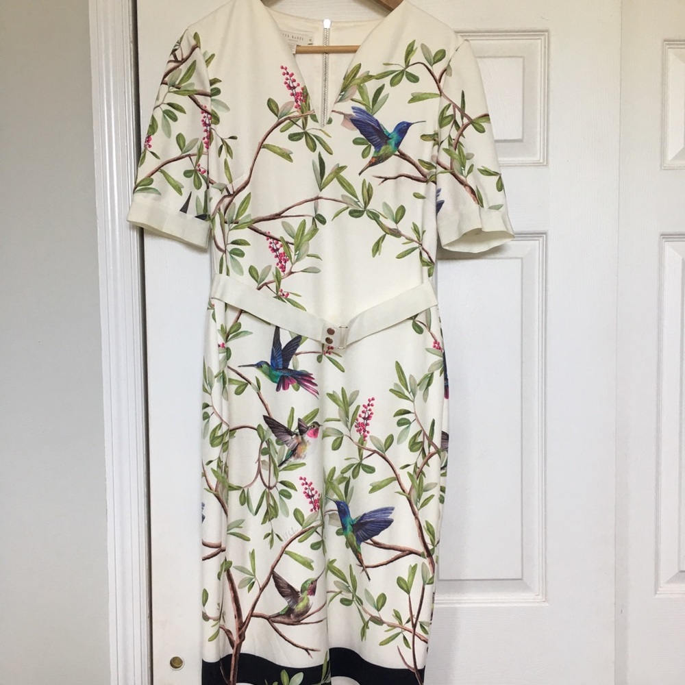 TED BAKER Stunning bird pattern dress